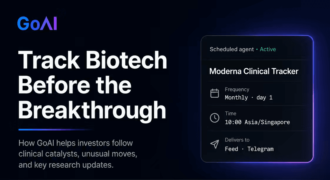 GoAI Track Biotech Before the Breakthrough cover featuring the Moderna Clinical Tracker